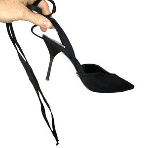 zara gorgeous black wrap tie strappy heels 40 EUC